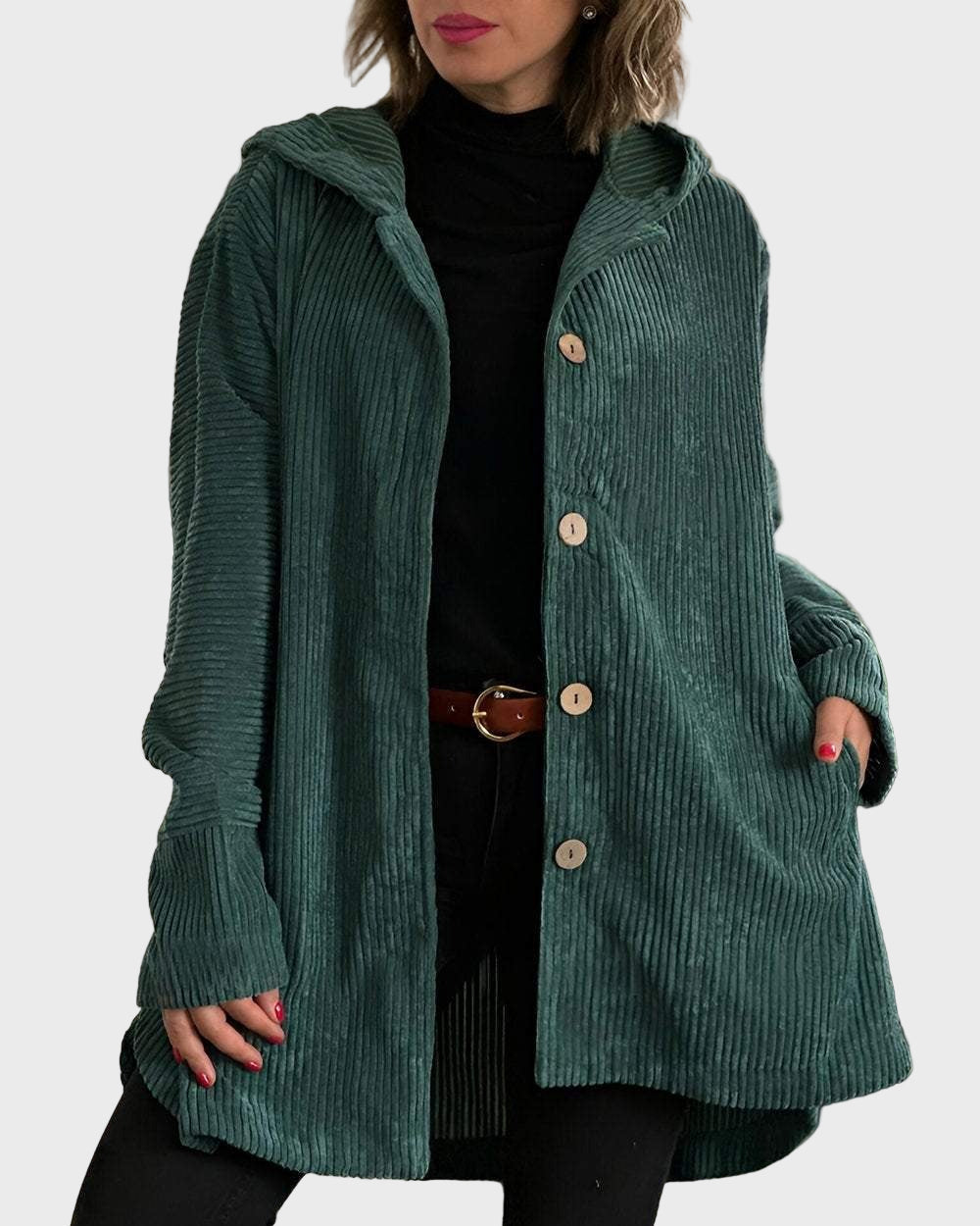 Drune | Jacke mit Kapuze und Knöpfen