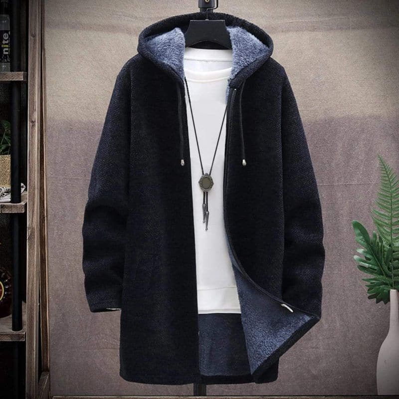 Drune | Jacke - Wollmischung - Kordelzugkapuze - Gefüttert und Warm - Reißverschluss & Seitentaschen