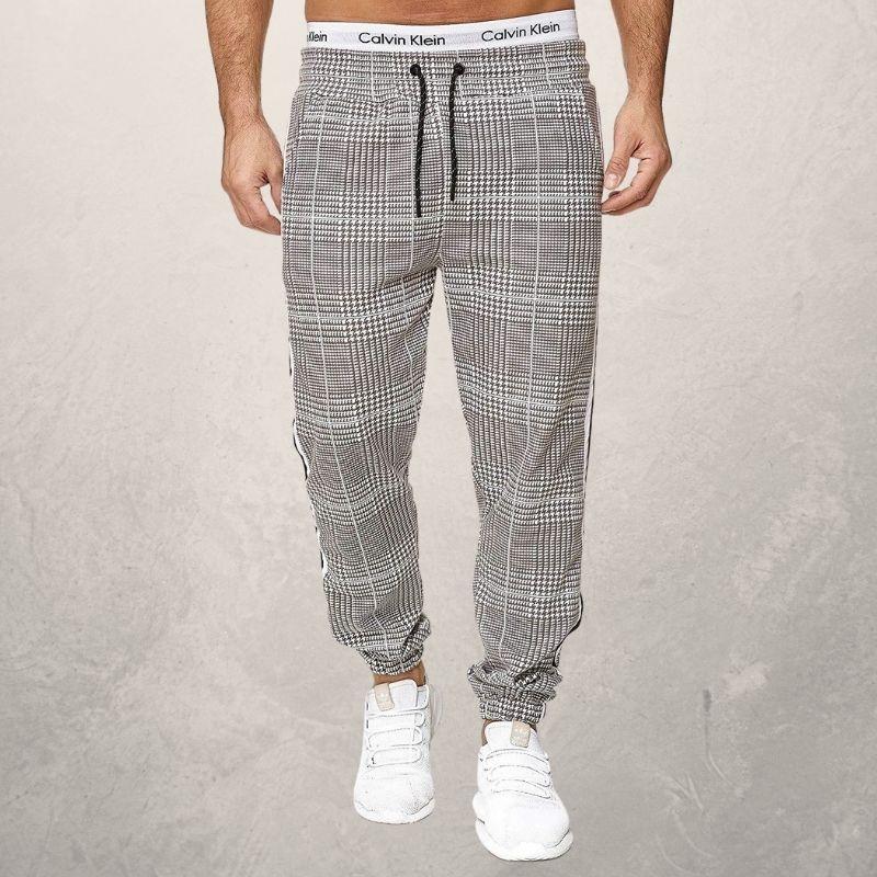 Drune | Jogginghose Slim Fit Elastischer Bund Mit Kordelzug Strukturiertes Material Seitenstreifen