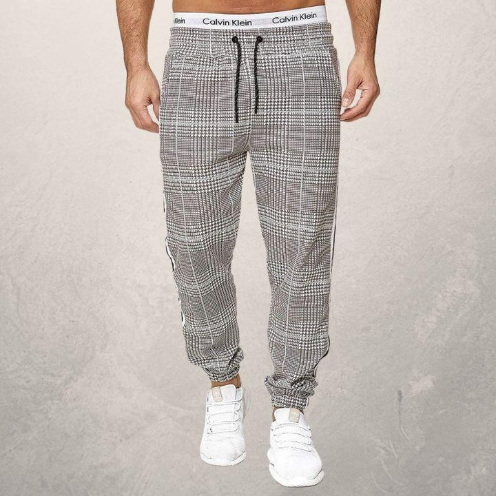 Drune | Jogginghose Slim Fit Elastischer Bund Mit Kordelzug Strukturiertes Material Seitenstreifen