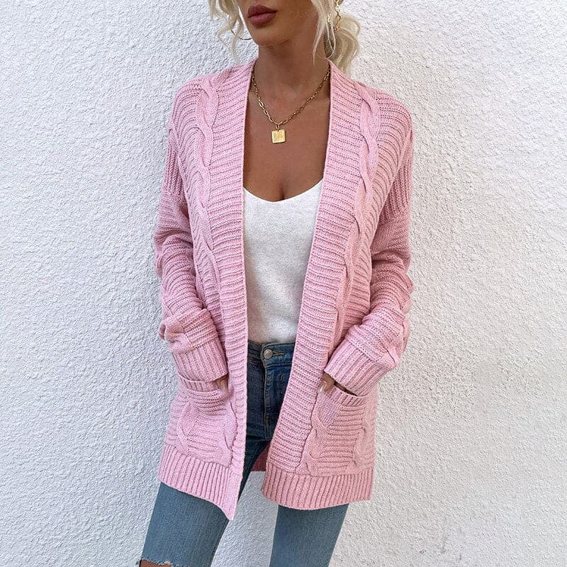 Drune | Cardigan - Strick - Offene Front - Lockere Passform - Mit Taschen - Langarm