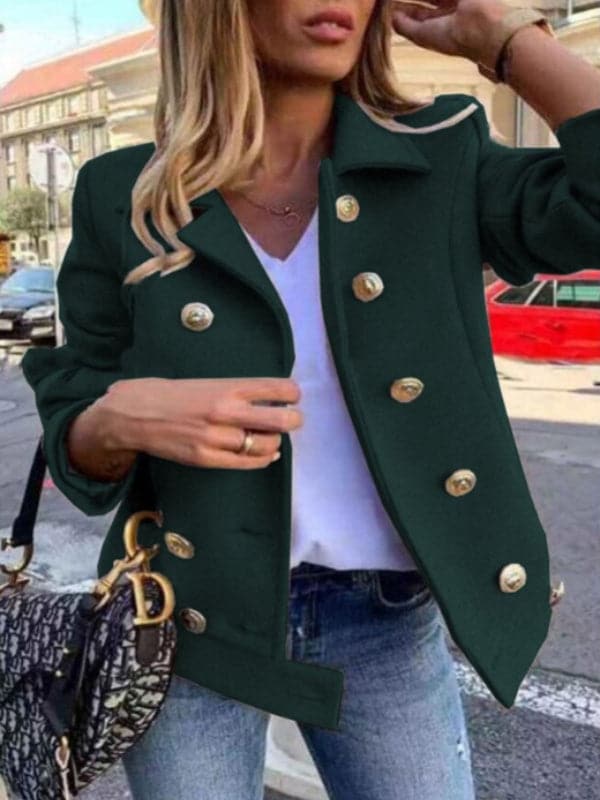 Drune | Kurze Designerjacke mit goldenen Knöpfen
