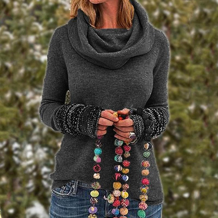 Drune | Strickpullover Weiche Strickware Lockerer Schnitt Rollkragen Texturierte Manschetten