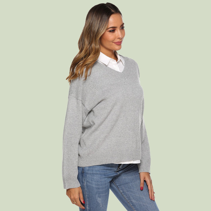 Drune | Strickpullover V-Ausschnitt Relaxed Fit Lange Ärmel Weich Und Bequem