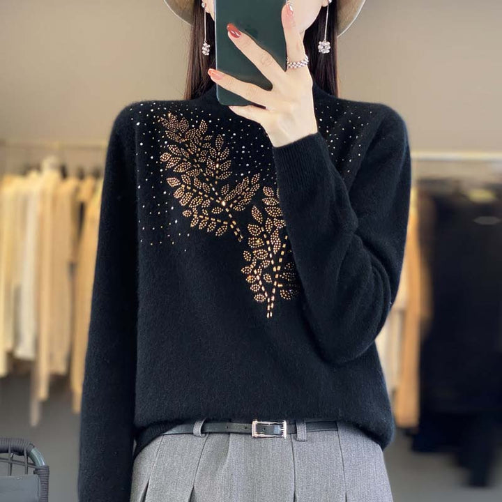 Drune | Strickpullover Mit Zartem Blättermuster