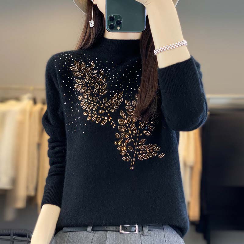 Drune | Strickpullover Mit Zartem Blättermuster