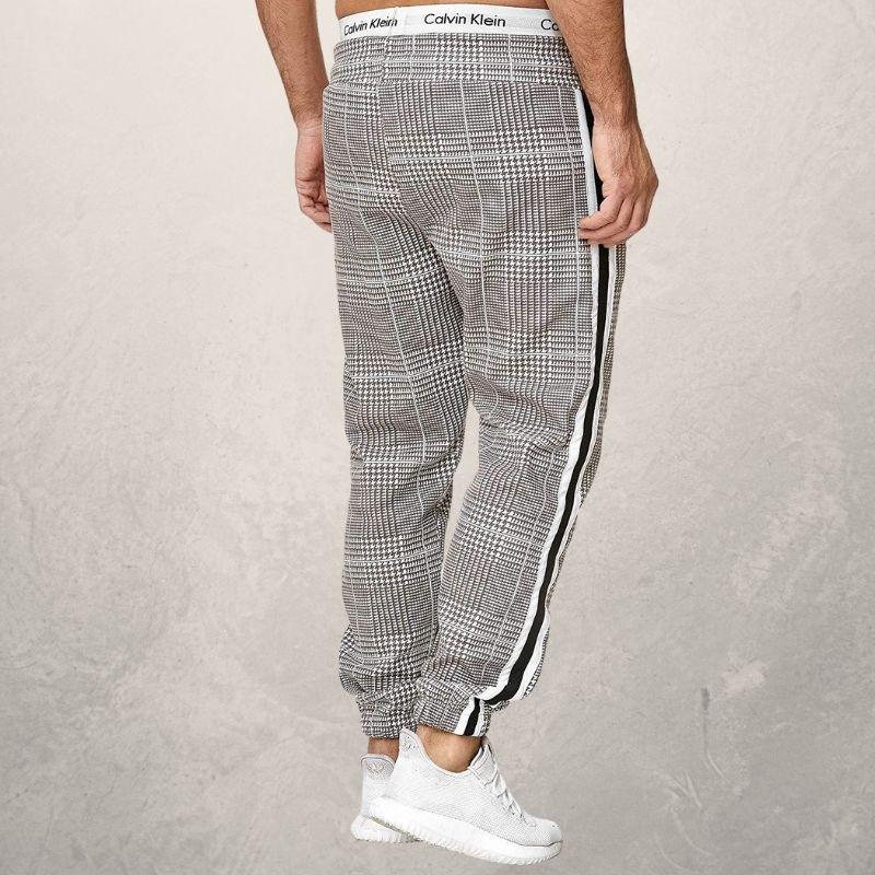 Drune | Jogginghose Slim Fit Elastischer Bund Mit Kordelzug Strukturiertes Material Seitenstreifen