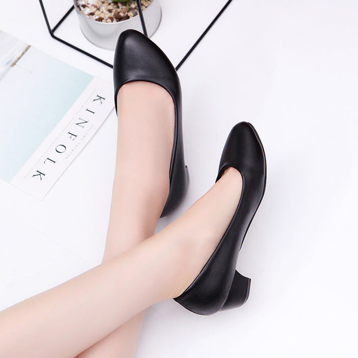 Damen nan klassische Business-Pumps mit niedrigem Blockabsatz und gepolstertem Komfortfußbett Drune