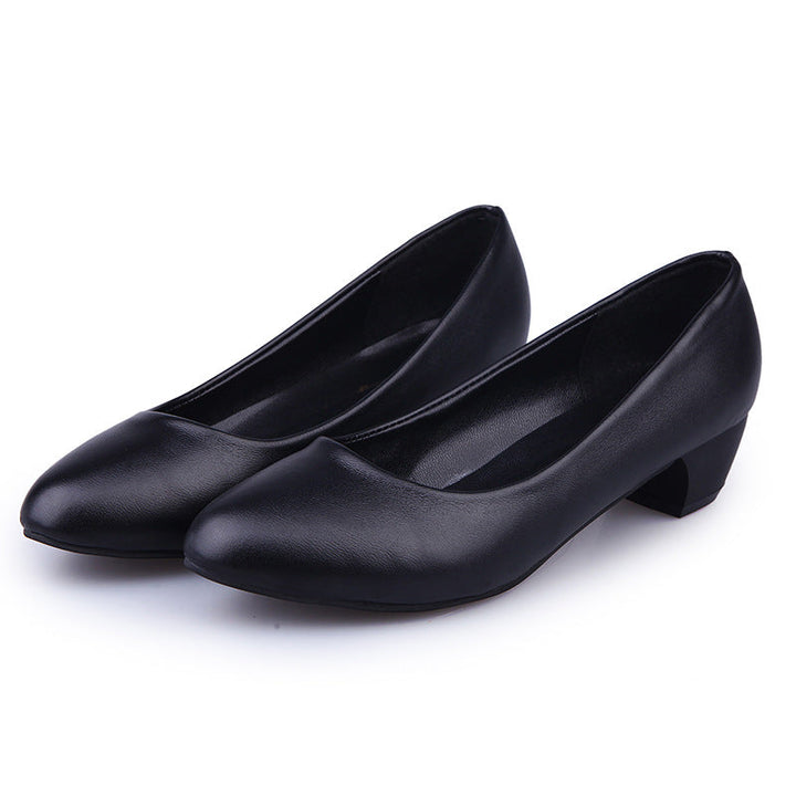 Damen nan klassische Business-Pumps mit niedrigem Blockabsatz und gepolstertem Komfortfußbett Drune