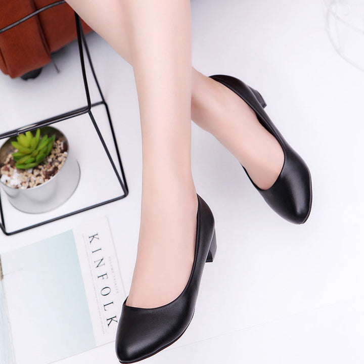 Damen nan klassische Business-Pumps mit niedrigem Blockabsatz und gepolstertem Komfortfußbett Drune