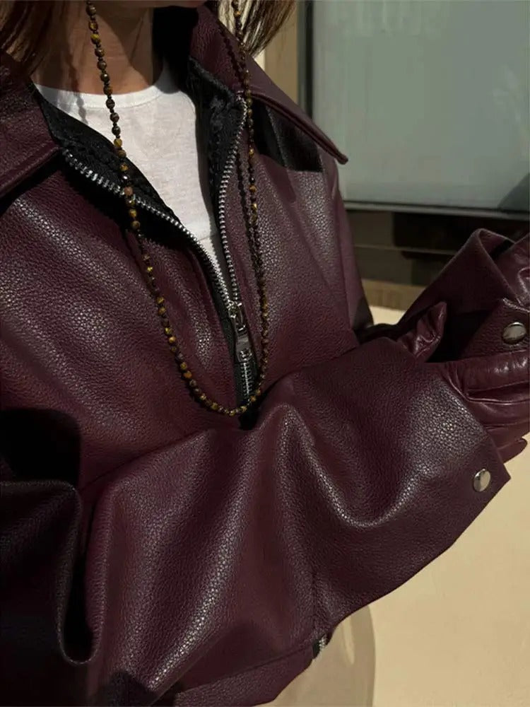 Drune | Damen vegan Lederjacke