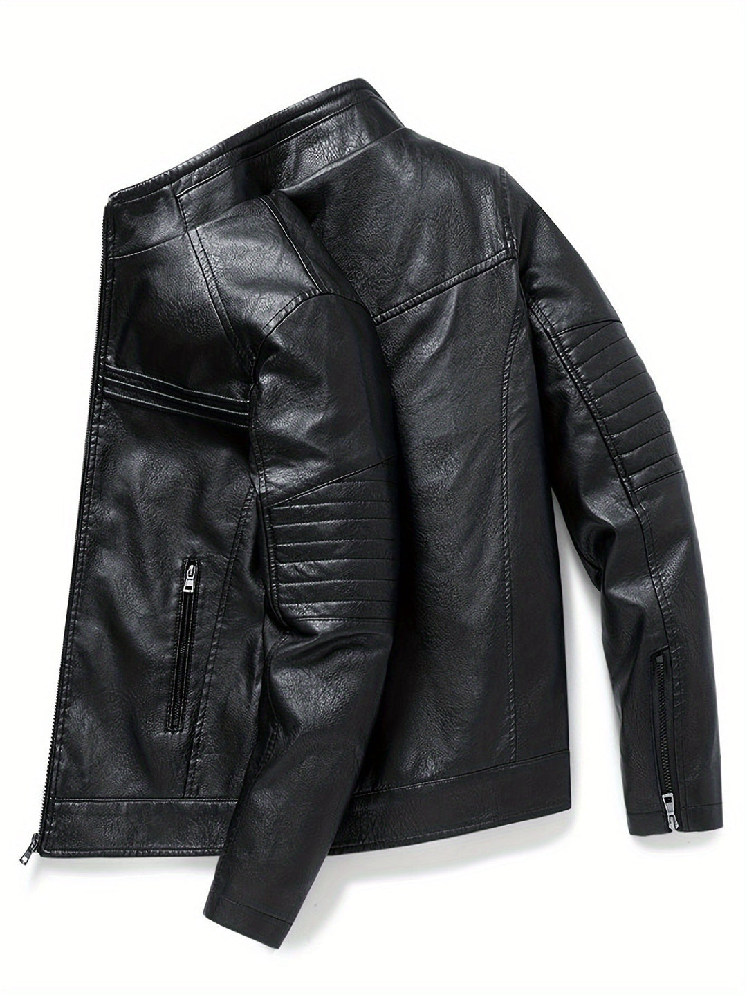 Drune | Bequeme Lederjacke mit Stehkragen