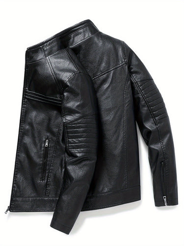 Drune | Bequeme Lederjacke mit Stehkragen