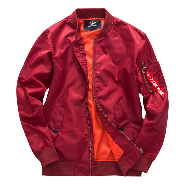 Men's  streamlined commuter bomber jacket with water-resistant nylon shell and sleeve pen pocket Drune