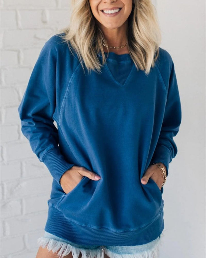 Drune | Gestreifter Akzent Pullover mit Taschen