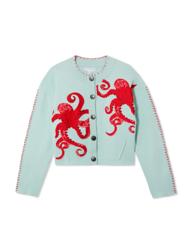 Drune | Cozy beach knit cardigan with nautical octopus design