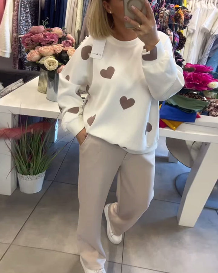 Drune | Frauen Casual Herz Pullover