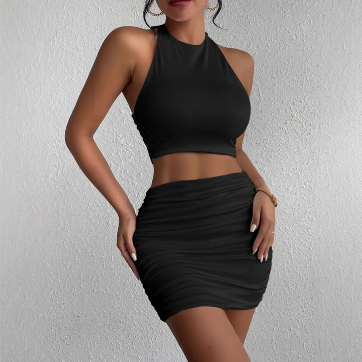 Drune | Ärmelloses Neck Tube Top Weste Hip Wrap Set
