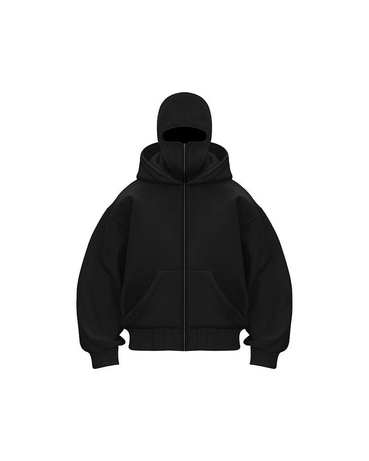 Drune | Sweatshirt Mantel mit Doppelkapuze und Reißverschluss