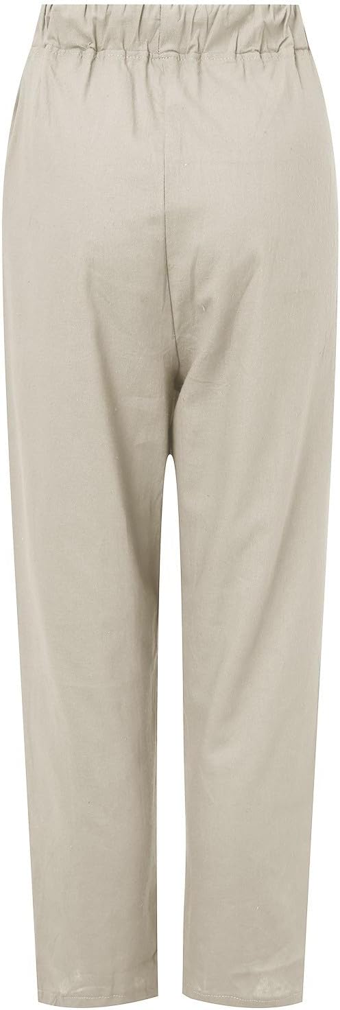 Damen Leichte Sommerhose mit verstellbarem Bund und seitlichen Taschen Drune