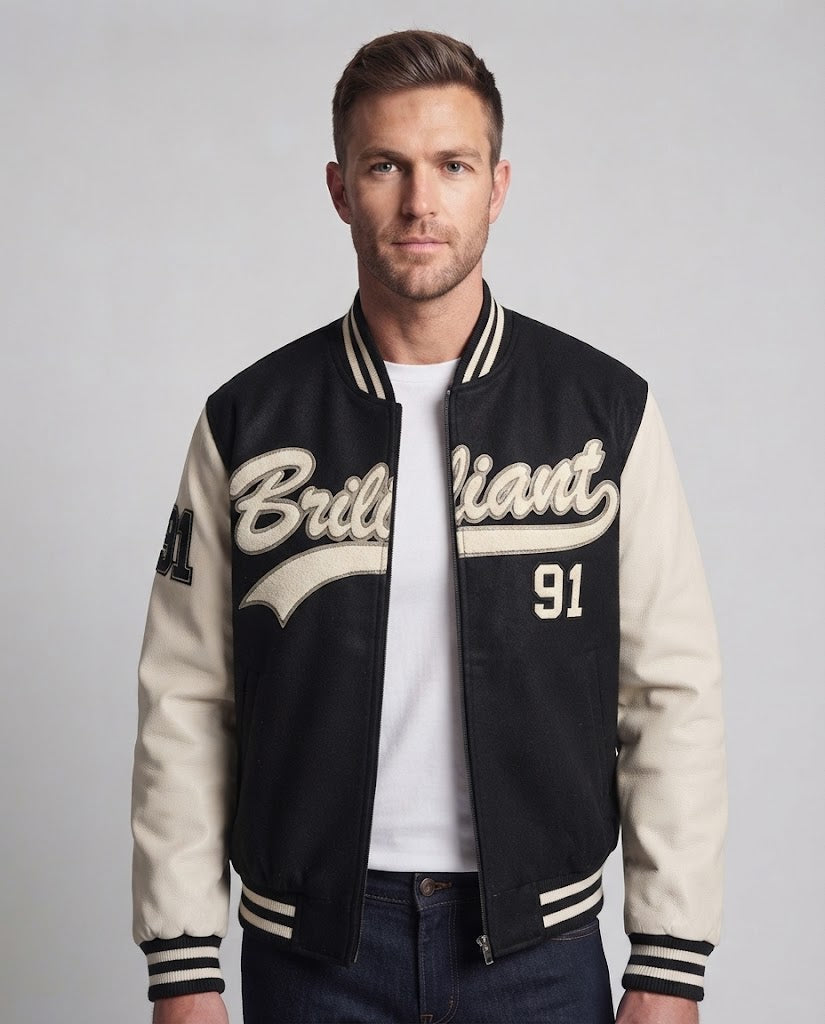 Herren Elegante Bomberjacke mit gesticktem Design Drune
