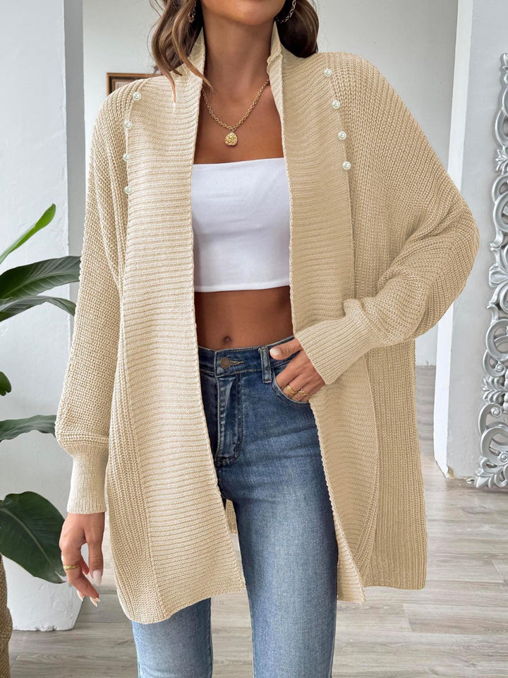 Drune | Elegante, lockere Strickjacke mit langen Ärmeln und offener Vorderseite