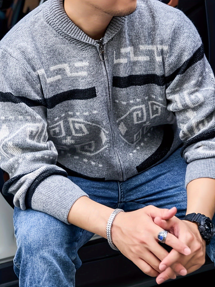 Drune | Lässige Herren-Strickjacke mit Reißverschluss