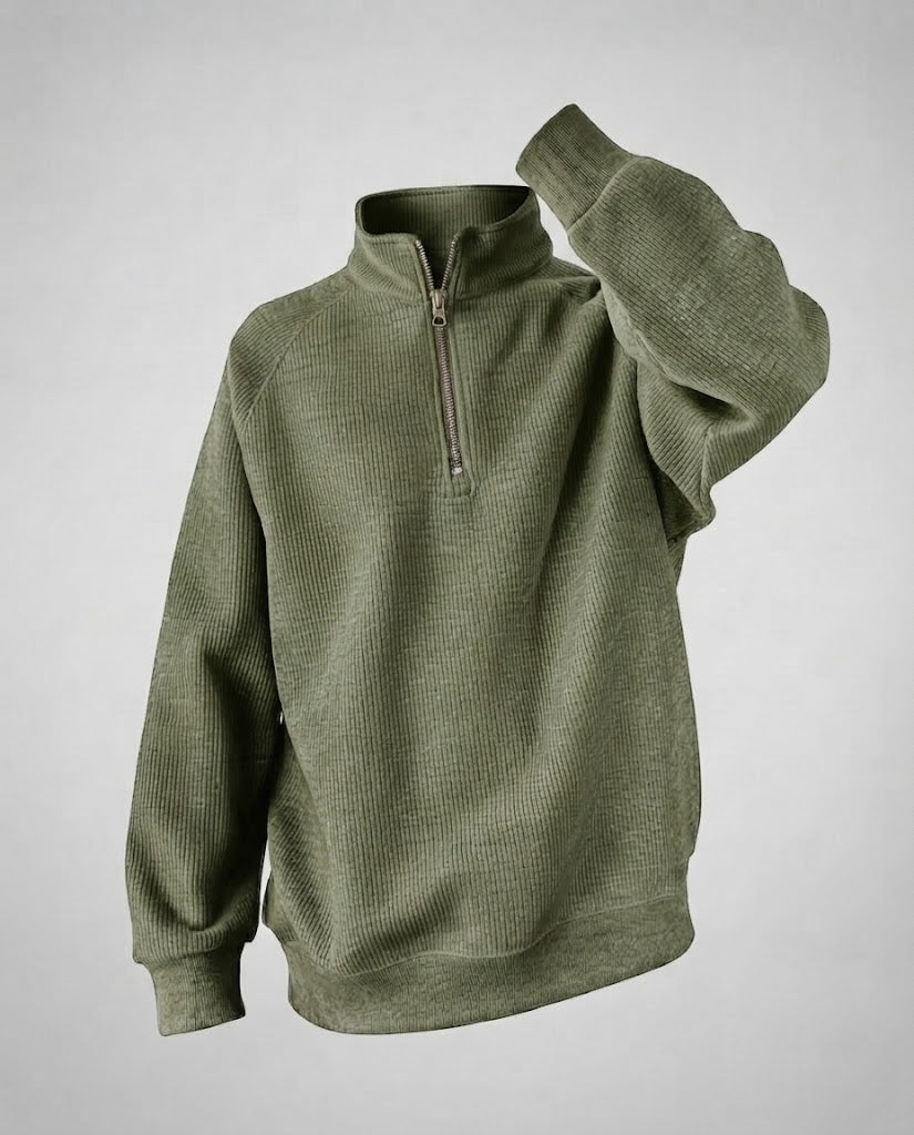 Herren Urbaner Stehkragenpullover mit Reißverschluss Drune