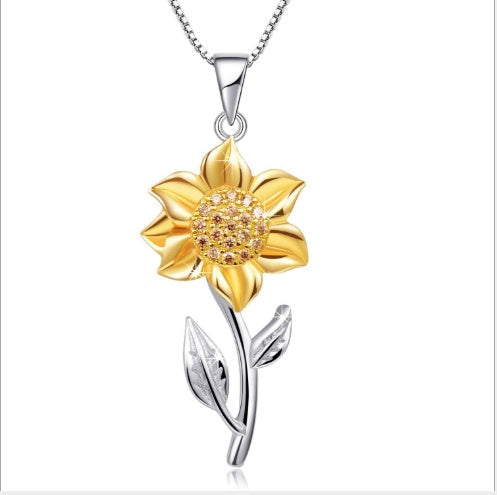 Drune | Goldene Halskette Aus Sterlingsilber Mit Sonnenblume