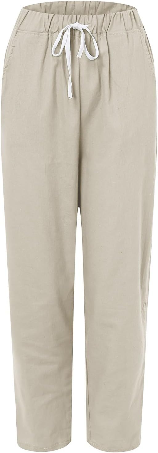Damen Leichte Sommerhose mit verstellbarem Bund und seitlichen Taschen Drune
