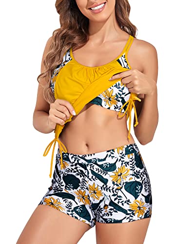 Drune | Push up Damen Tankini Badeanzug Zwei Teile Bauchkontrolle Badeanzüge