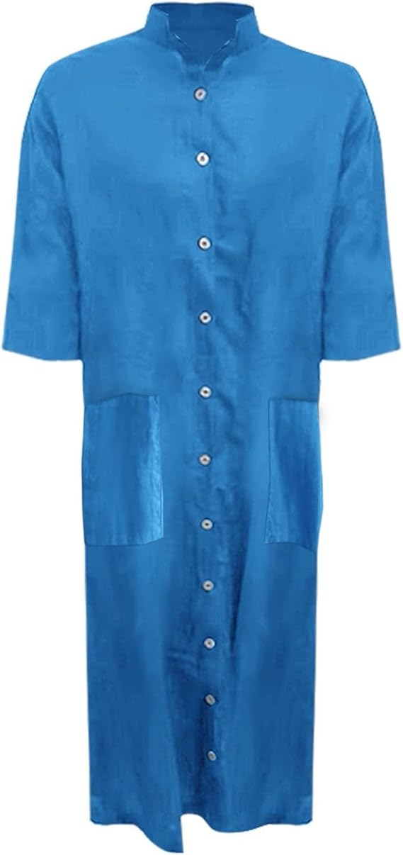 Drune | Lockeres Langes Kleid mit Langen Ärmeln und Seitentaschen Kleid
