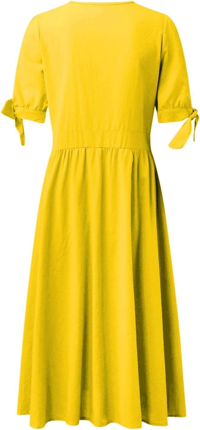 Drune | Elegante Freizeitkleider mit V-Ausschnitt und Schnallenverschluss