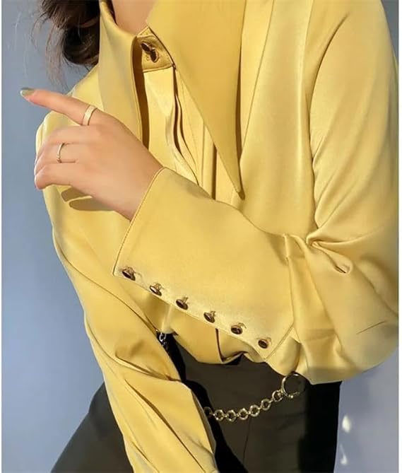 Drune | Elegante Satinbluse mit auffälligen Manschetten für Damen