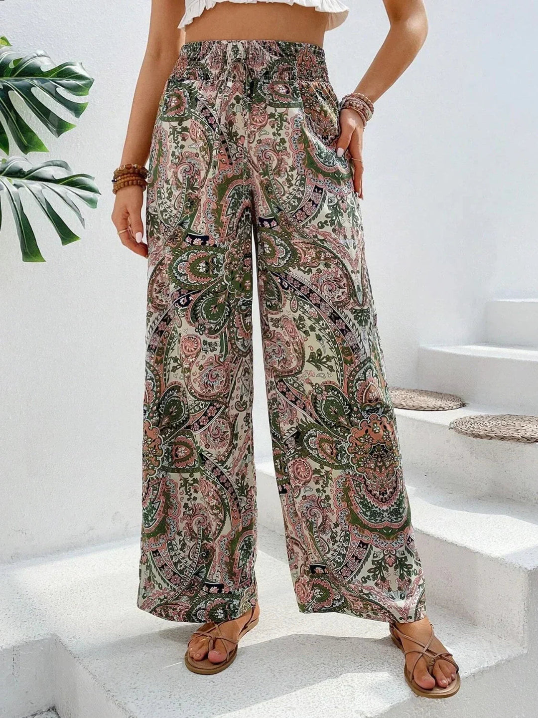 Drune | Elegante Bedruckte Weite Hosen