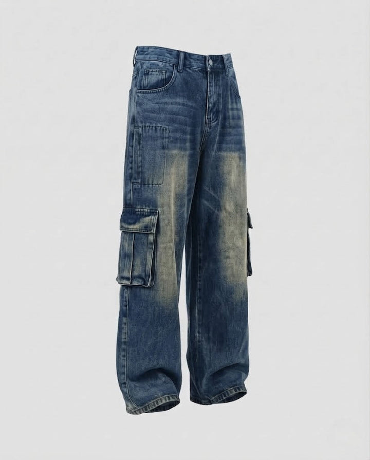 Damen Weitgeschnittene Utility-Jeans Drune