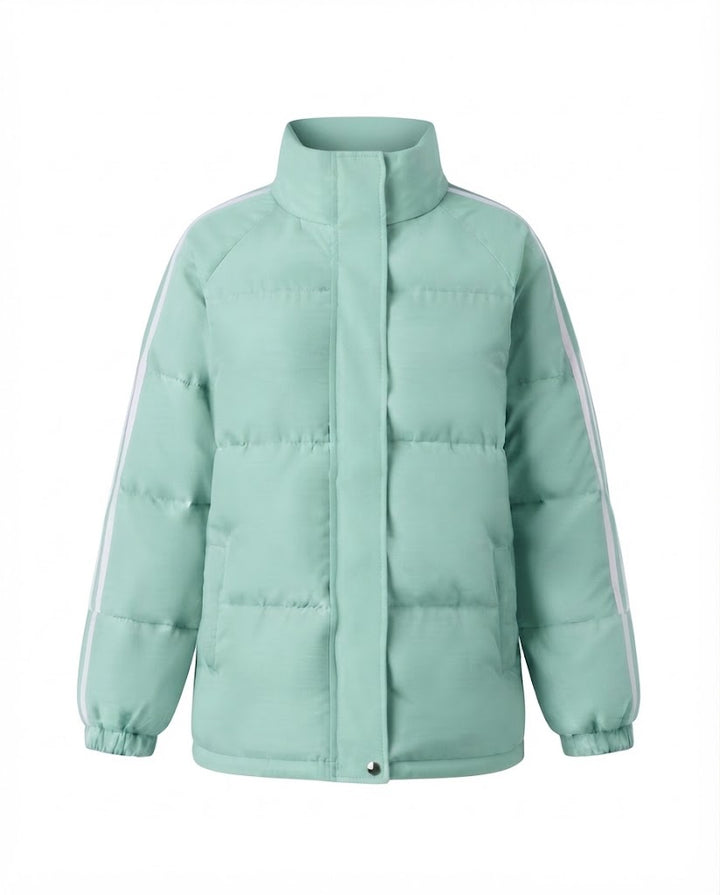 Damen nan sportlicher gesteppten Stadt-Puffer mit ergonomischem Stehkragen und reflektierenden Armstreifen