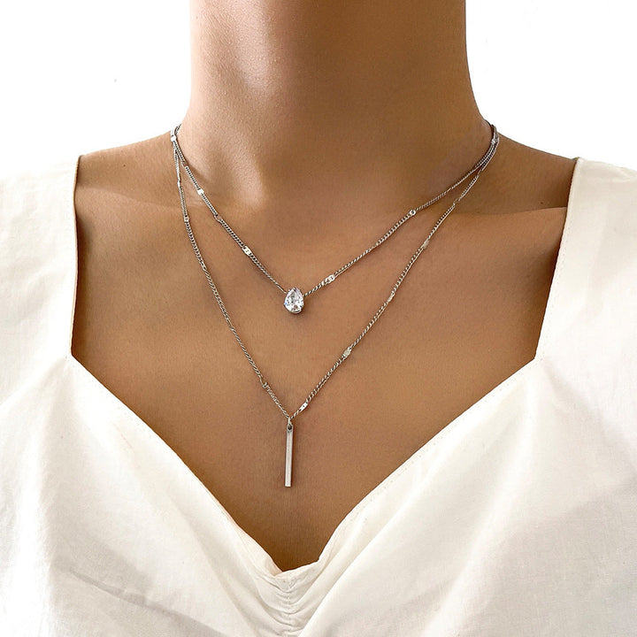 Drune | Hals Glitzer Gold Anhänger Halskette Satz Weinlese Schmuck