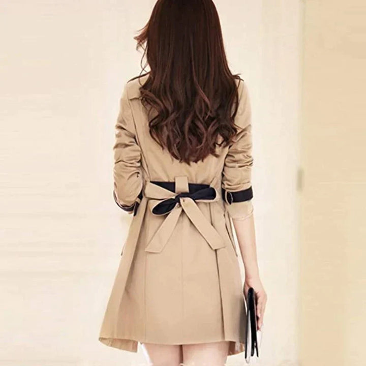 Drune - Langer Designertrenchcoat mit doppelreihiger Knopfleiste