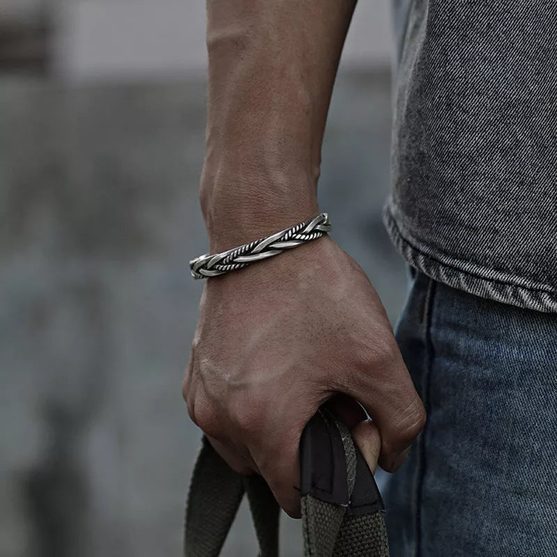Drune | Geflochtener Silberner Armband