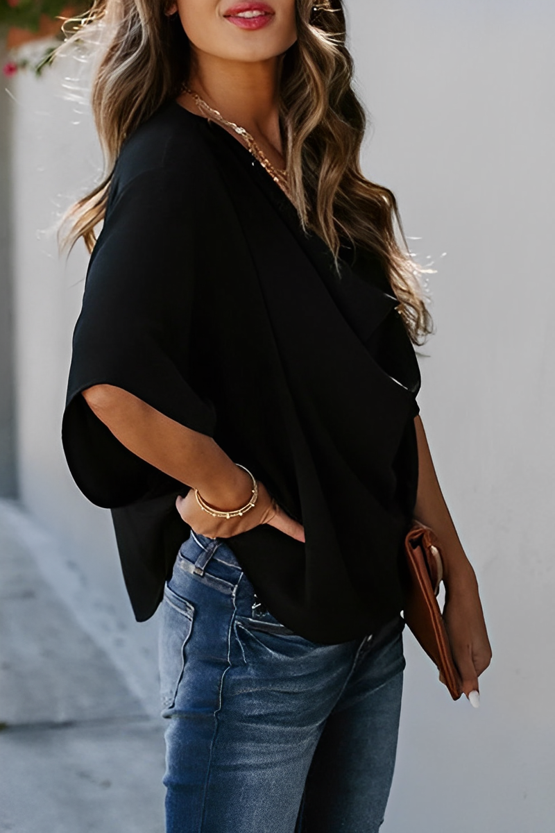 Drune | Damen Sommer Chiffon Bluse