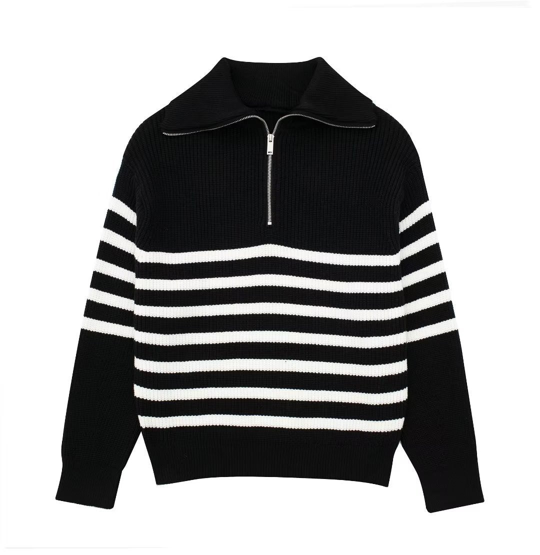 Drune | All Match Wollpullover Mit Offenem Kragen