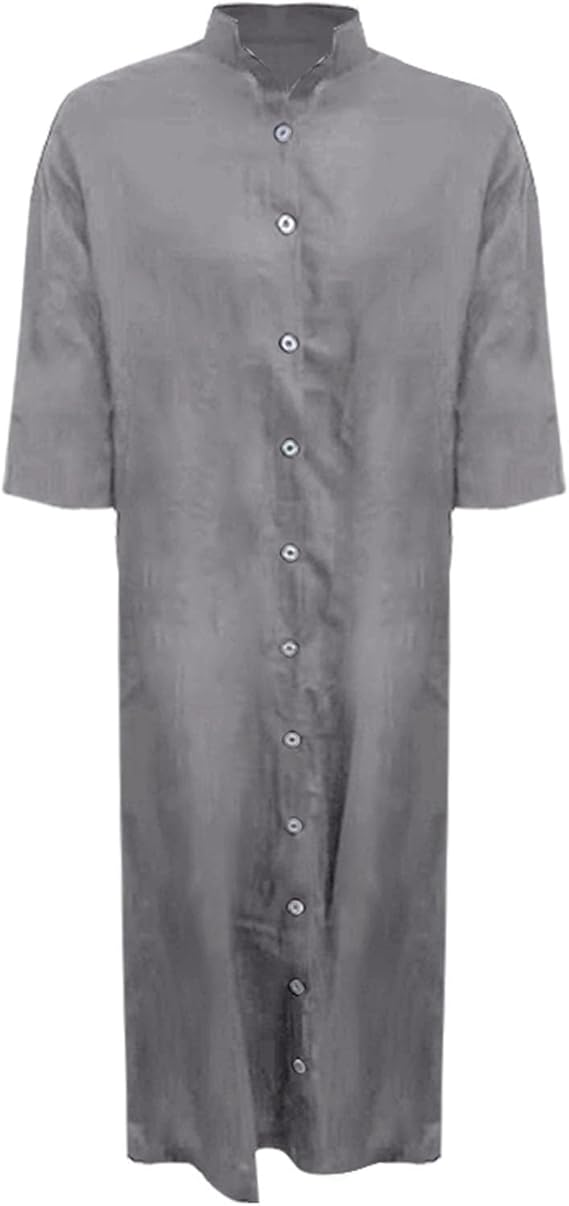 Drune | Lockeres Langes Kleid mit Langen Ärmeln und Seitentaschen Kleid