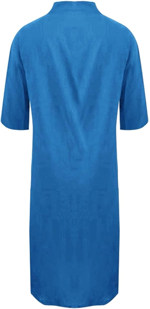 Drune - Lockeres langes Kleid mit langen Ärmeln und Seitentaschen Kleid