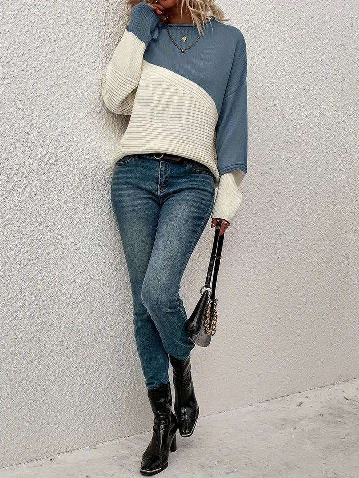 Drune | Farbblock Rundhals Pullover