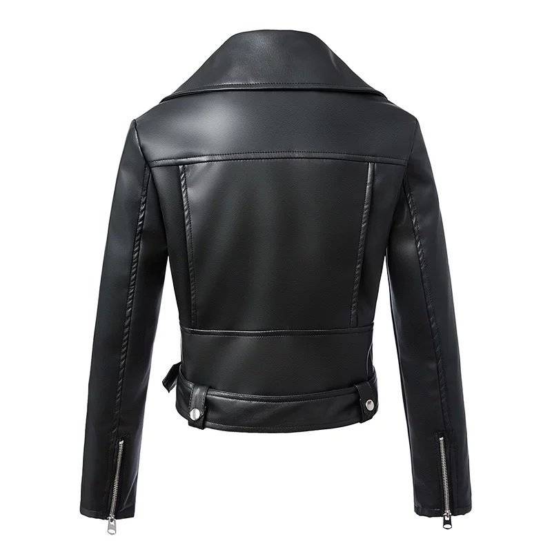 Drune | PU-Leder Motorradjacke - Schicker & Frecher Stil - Mit Gürtel in der Taille - Moderne Außenbekleidung