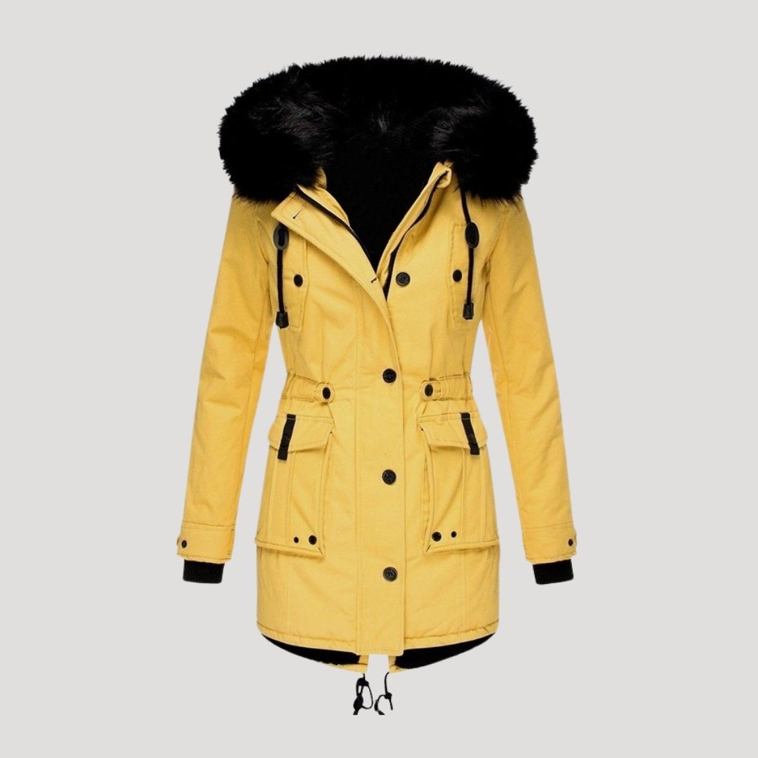 Drune | Damen wasserdichte Winterparka mit Kunstfellkapuze