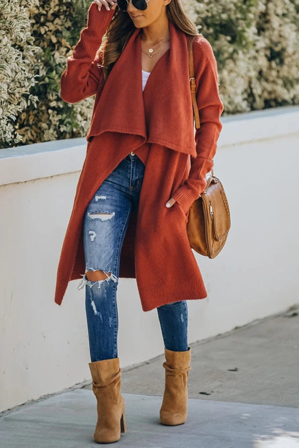 Drune | Lange offene Strickjacke