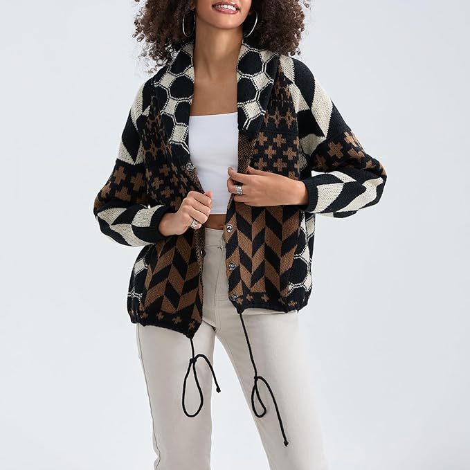 Drune | weiche Jacke mit modernen geometrischen Mustern