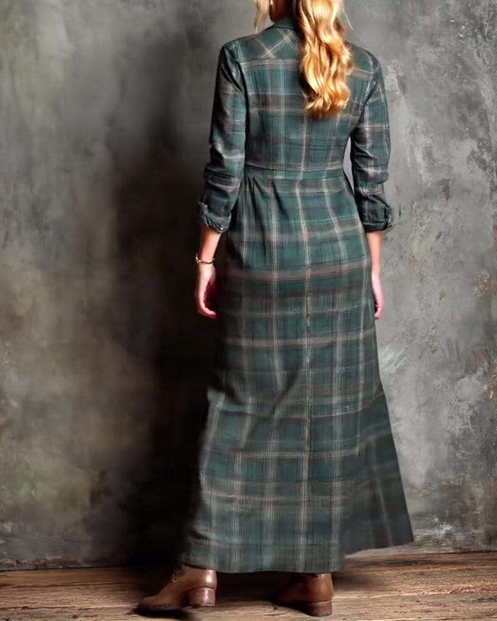 Drune | Kleid mit Revers und Karomuster